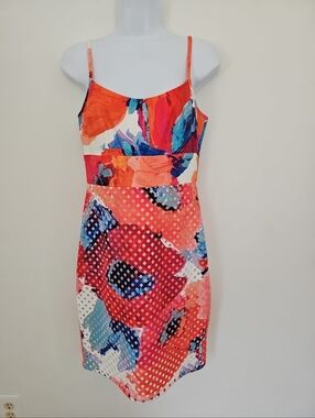 Trina Turk Juliette Multicolor Floral Lasee-cut Dress Size 2 Lined Zipper